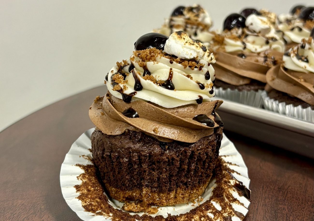 Chocolate Cherry S’mores Cupcakes